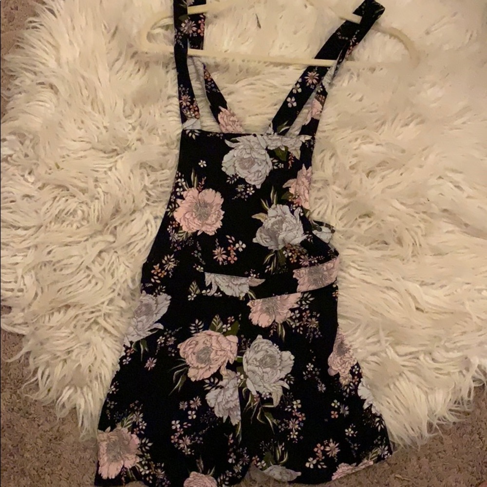 H&M Floral Suspender Romper